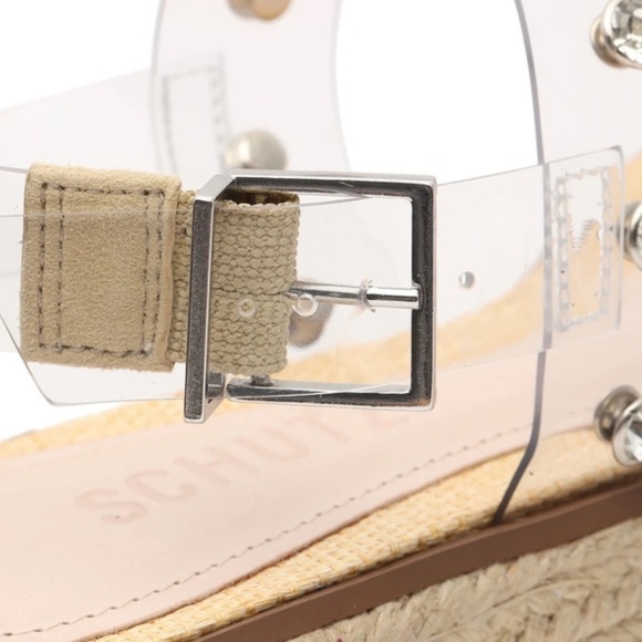 SCHUTZ Christiane Vinyl Studded Platform Wedge Sandal NIB - Picture 3 of 9